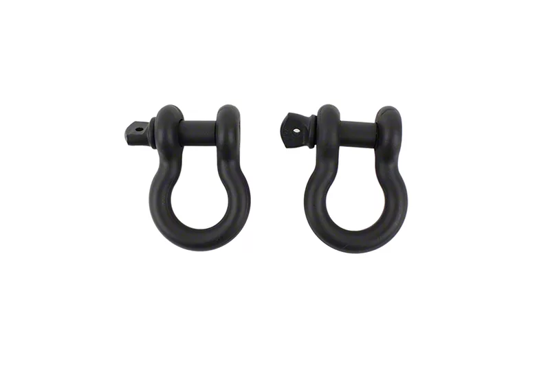 Fishbone Offroad 3/4-Inch D-Ring Shackles; Black