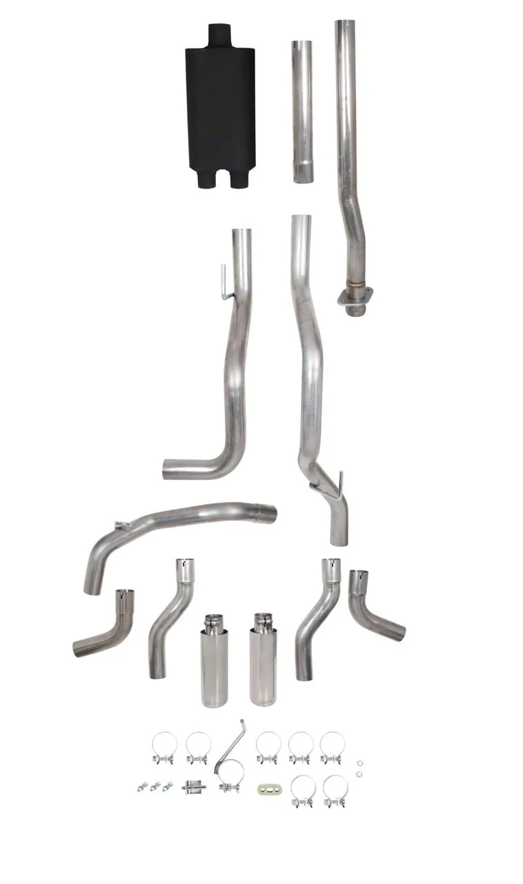 Flowtech Dual Exhaust System with Polished Tips; Side/Rear Exit (09-10 4.6L F-150)