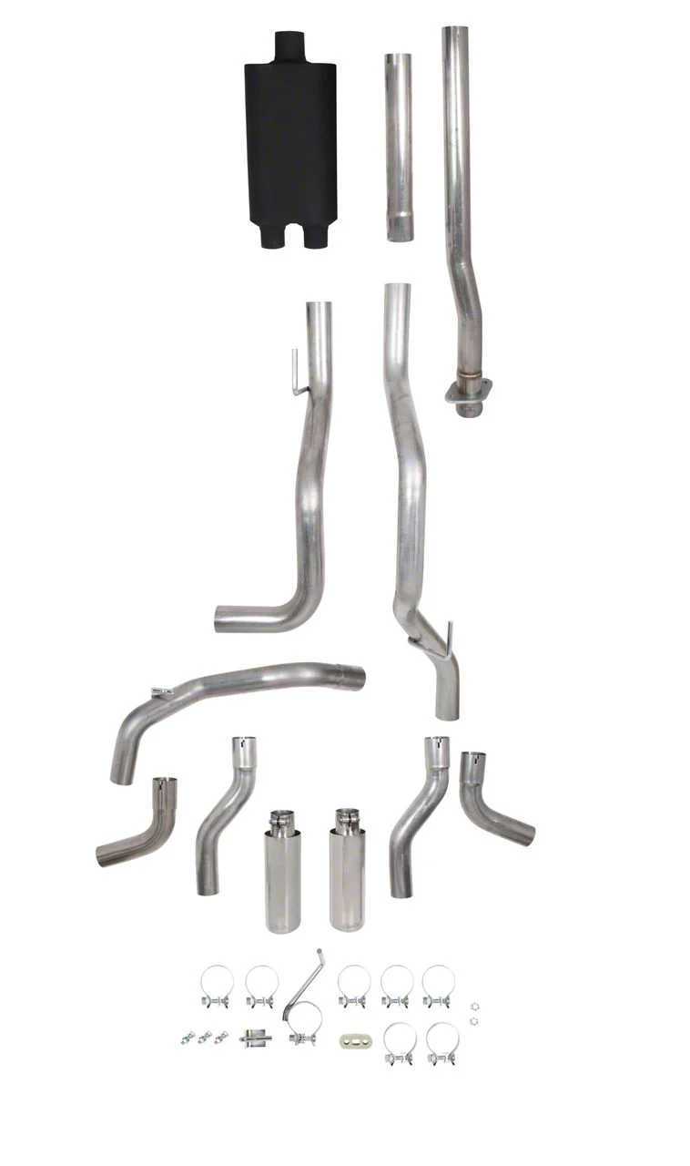 Flowtech Dual Exhaust System with Polished Tips; Side/Rear Exit (09-10 5.4L F-150)