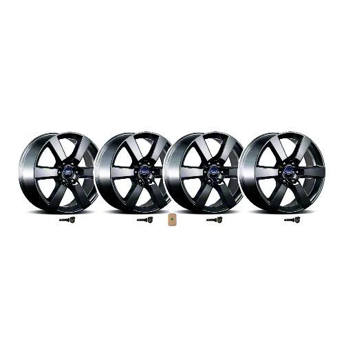 Ford Performance Six Spoke Matte Black 6-Lug 4-Wheel Kit with TPMS Sensors; 20x8.5; 44mm Offset (15-20 F-150)