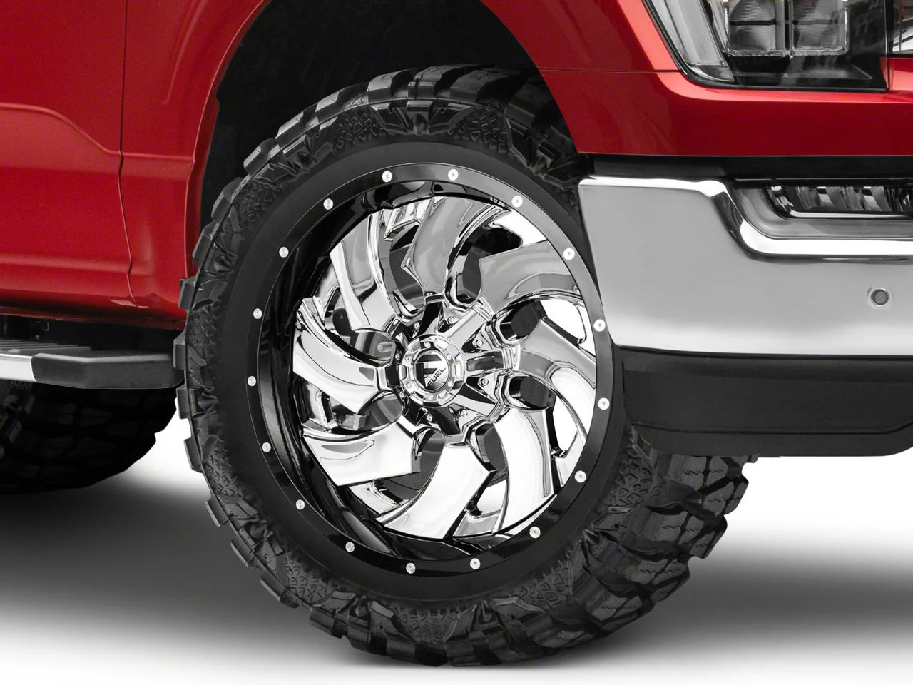 Fuel Wheels Cleaver Chrome with Gloss Black 6-Lug Wheel; 22x10; -13mm Offset (21-26 F-150)