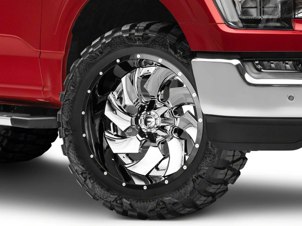 Fuel Wheels Cleaver Chrome with Gloss Black 6-Lug Wheel; 22x12; -44mm Offset (21-26 F-150)
