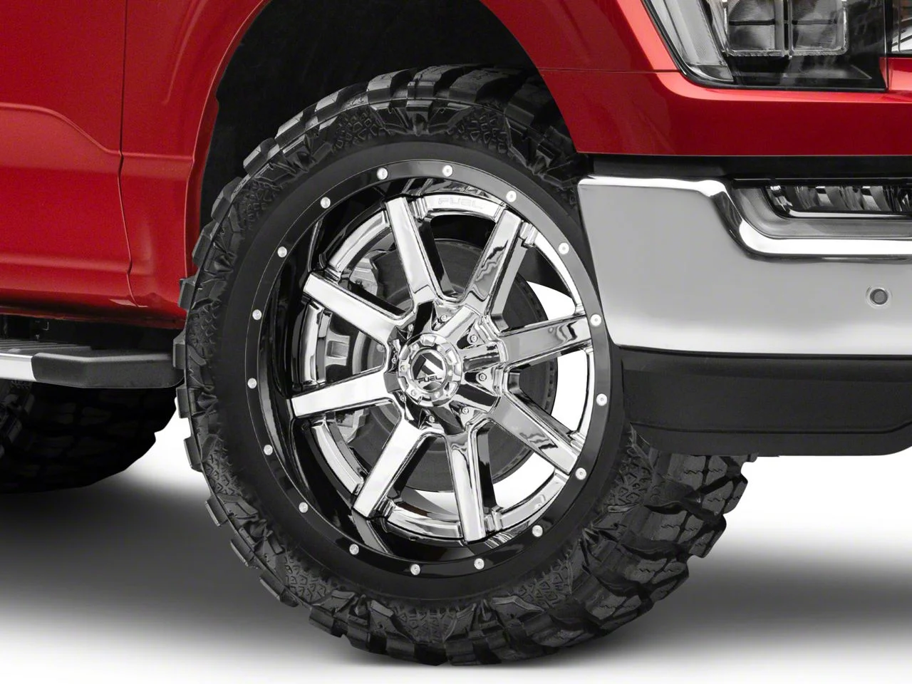 Fuel Wheels Maverick Chrome with Gloss Black Lip 6-Lug Wheel; 22x10; -13mm Offset (21-26 F-150)