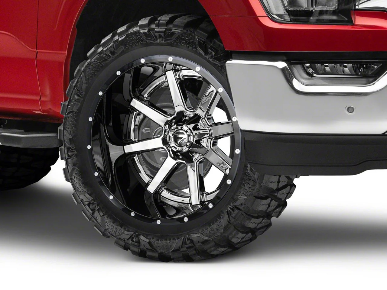 Fuel Wheels Maverick Chrome with Gloss Black Lip 6-Lug Wheel; 22x14; -70mm Offset (21-26 F-150)