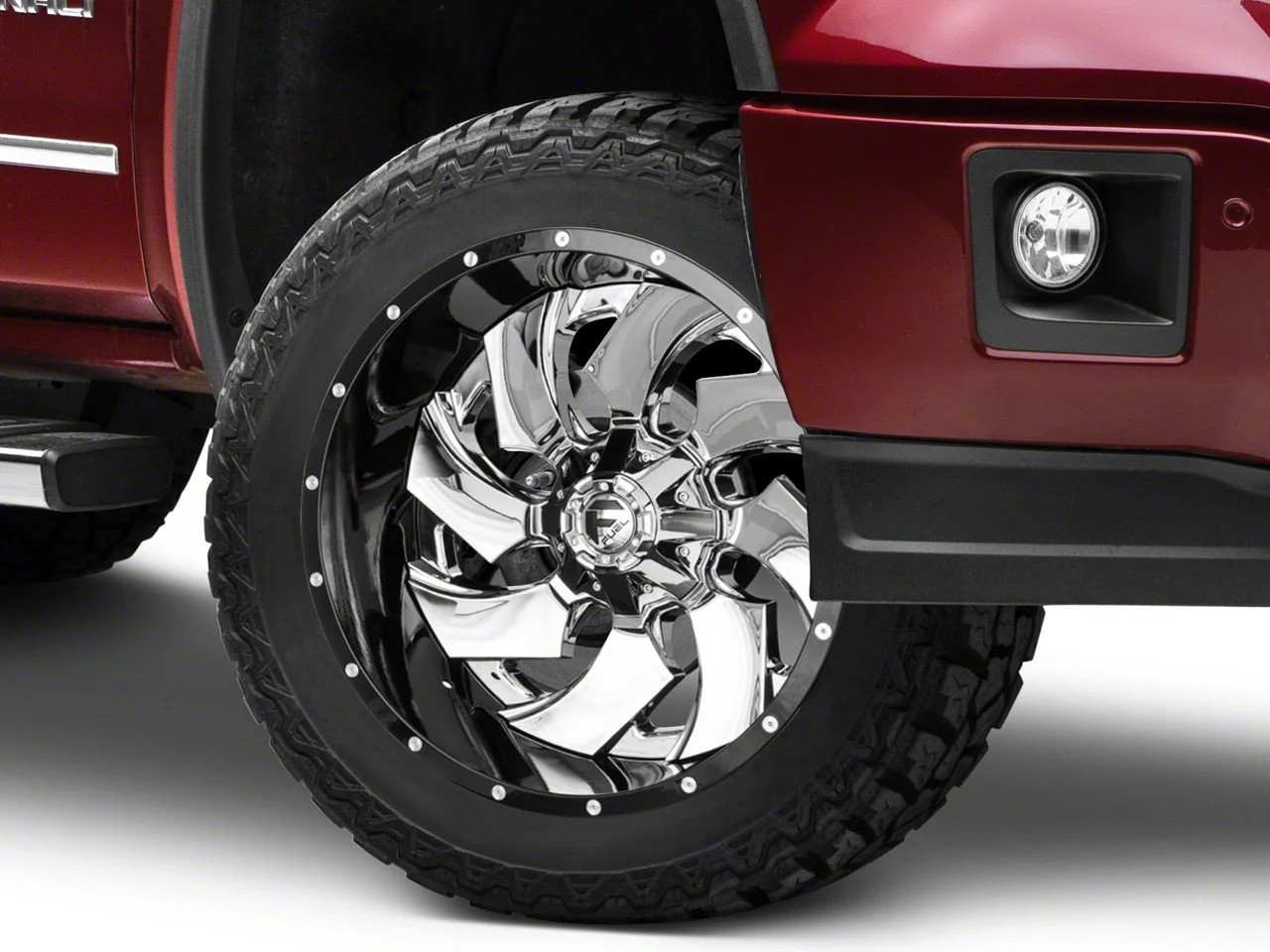 Fuel Wheels Cleaver Chrome with Gloss Black 6-Lug Wheel; 22x12; -44mm Offset (14-18 Sierra 1500)