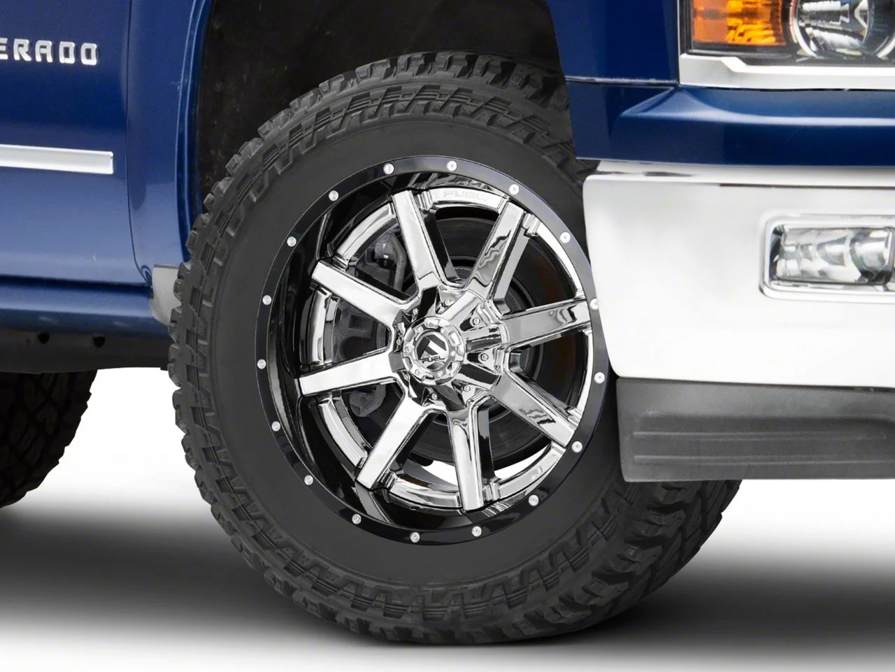 Fuel Wheels Maverick Chrome with Gloss Black Lip 6-Lug Wheel; 22x10; -13mm Offset (14-18 Silverado 1500)