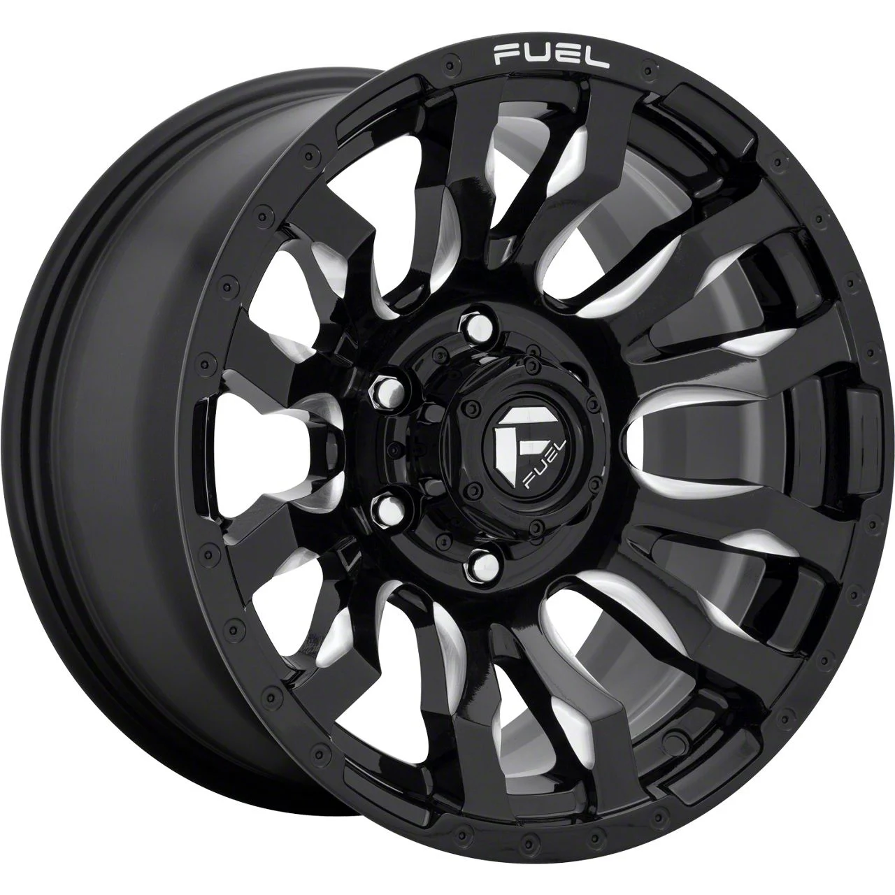 Fuel Wheels Blitz Gloss Black Milled 8-Lug Wheel; 20x9; 1mm Offset (06-08 RAM 1500 Mega Cab)