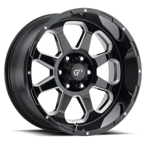 G-FX TR-10 Gloss Black Milled 6-Lug Wheel; 17x9; 12mm Offset (14-18 Silverado 1500)