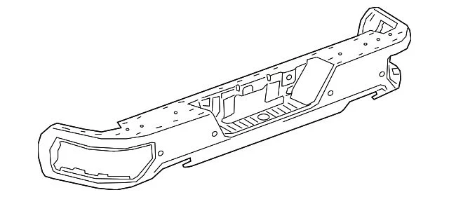 Rear Bumper Impact Bar; Primed (19-26 Sierra 1500 w/o Factory Dual Exhaust)