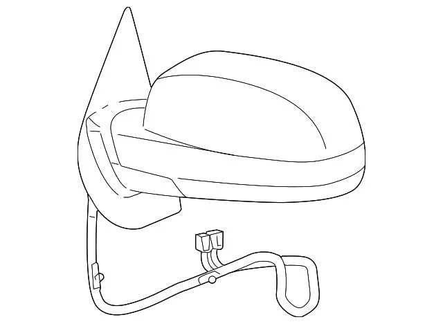 Door Mirror Cover; Left; Folding Type; Black (07-13 Sierra 1500)