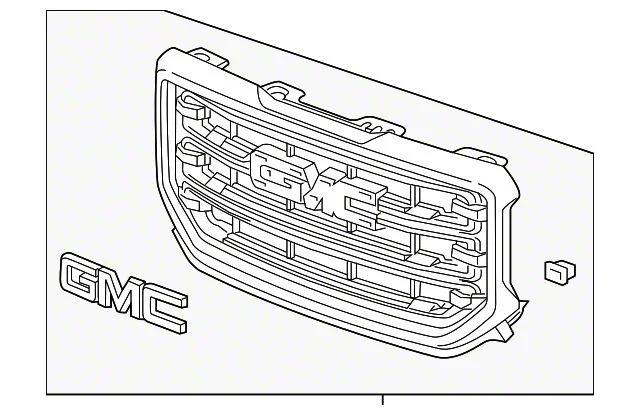 Grille; Without All Terrain Package; Assembly; Chrome (2016 Sierra 1500)