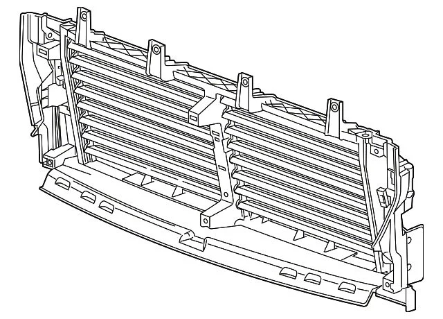 Grille Air Intake; Active Shutter Assembly (19-21 5.3 or 6.2L Sierra 1500)