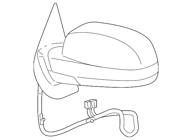 Door Mirror Cover; Left; Folding Type; Black (07-13 Silverado 1500)