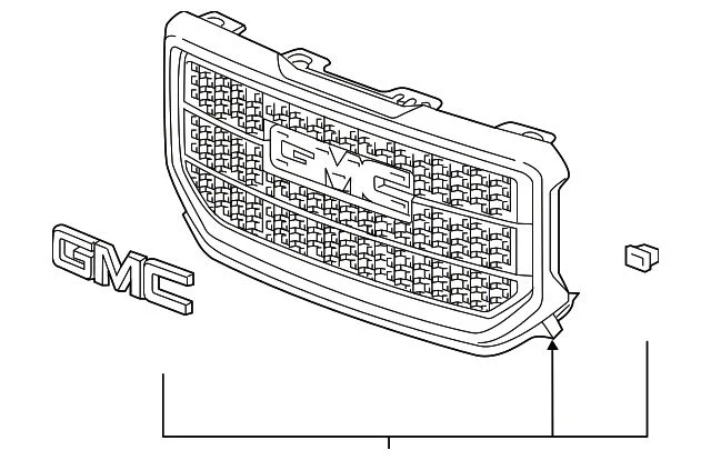 Grille; Without Z71 Package; Assembly (15-18 Silverado 1500)