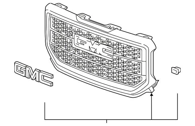 Grille; Matte Black; With Chrome Moulding; Assembly (16-18 Silverado 1500)