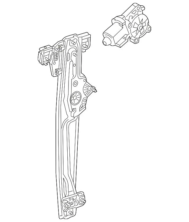Window Regulator; Rear Left; Regulator and Motor Assembly (15-19 Silverado 2500 HD)