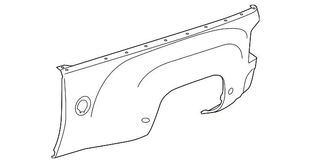 Truck Bed Panel; Left; Outer Panel (15-19 Silverado 3500 HD w/ 6.50-Foot Standard Box)