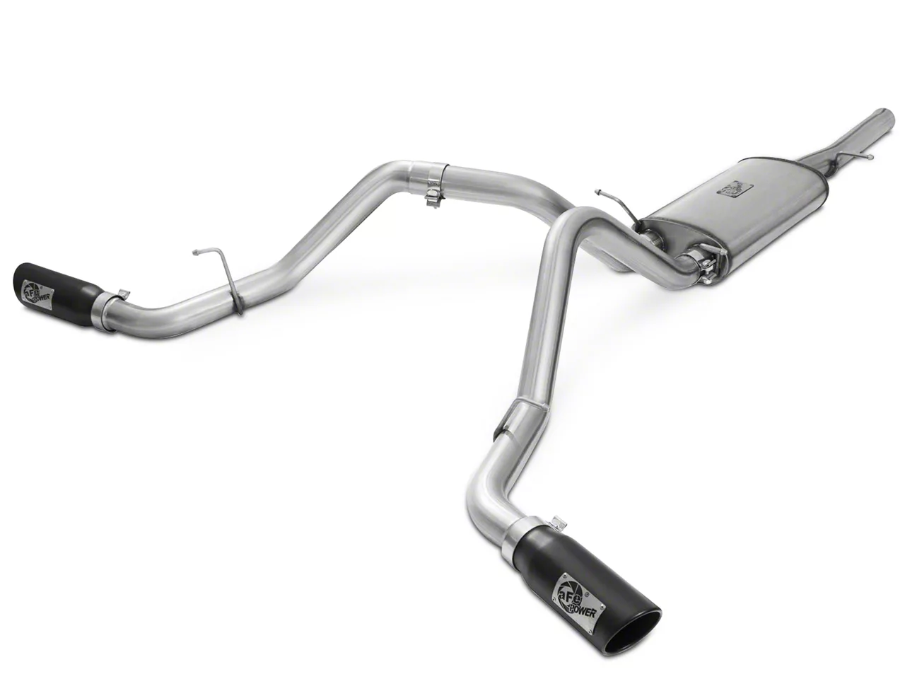 AFE MACH Force-XP 3-Inch Dual Exhaust System with Black Tips; Side Exit (09-13 4.8L Sierra 1500)