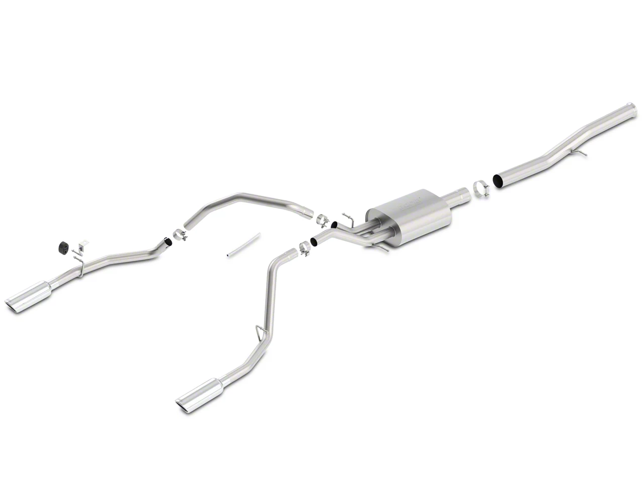 Borla S-Type Dual Exhaust System with Chrome Tips; Rear Exit (14-18 6.2L Sierra 1500)