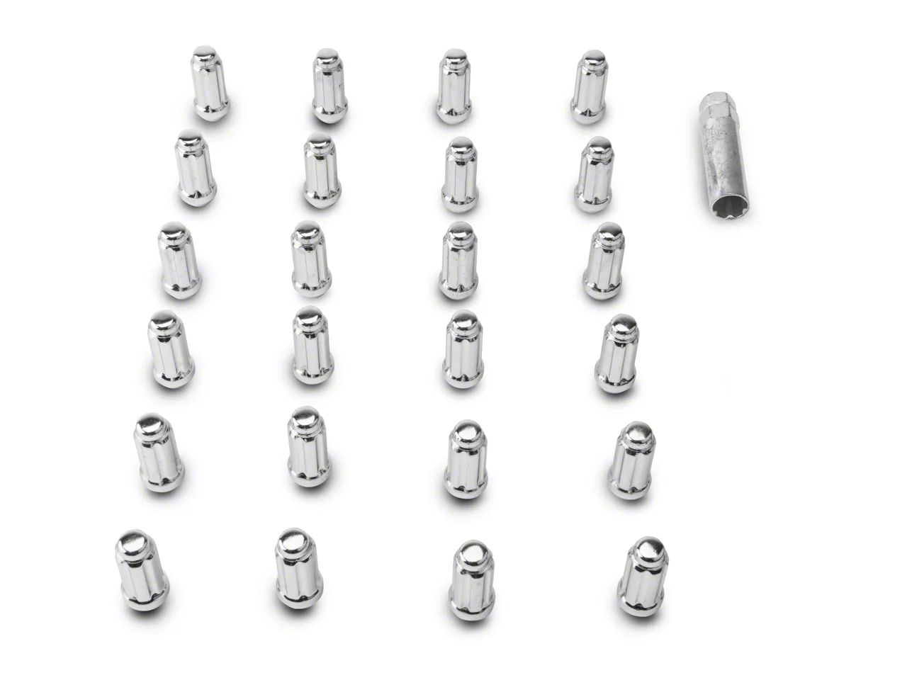 Chrome 6-Spline Lug Nut Kit; 14mm x 1.5; Set of 24 (07-26 Sierra 1500)