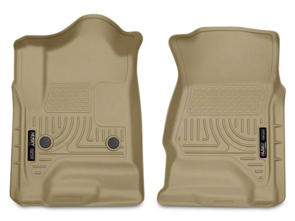Husky Liners WeatherBeater Front Floor Liners; Tan (14-18 Sierra 1500 Double Cab, Crew Cab)