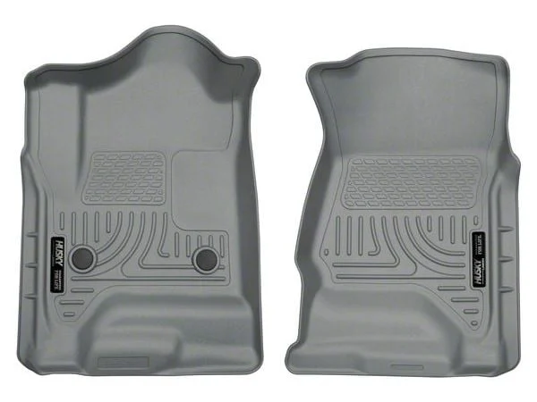 Husky Liners WeatherBeater Front Floor Liners; Gray (14-18 Sierra 1500 Double Cab, Crew Cab)