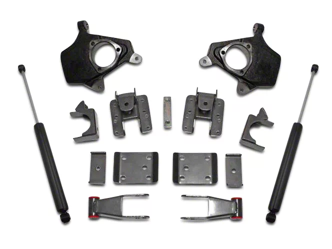 Max Trac Lowering Kit with Lowering Spindles; 2-Inch Front / 4-Inch Rear (07-13 2WD/4WD Sierra 1500)