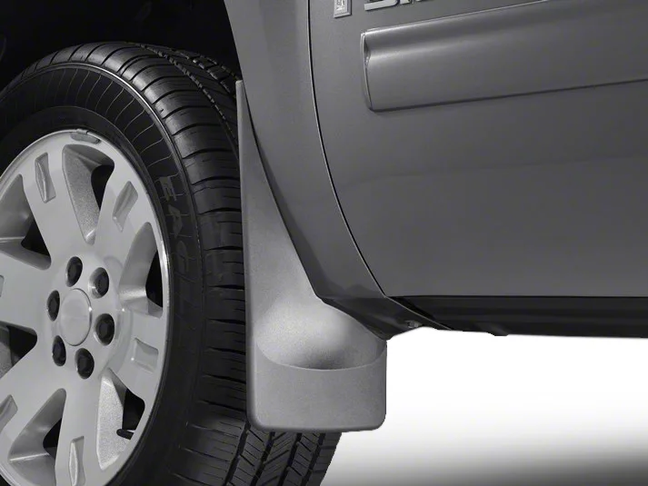 Weathertech No-Drill Mud Flaps; Front; Black (07-13 Sierra 1500 w/o Fender Flares)