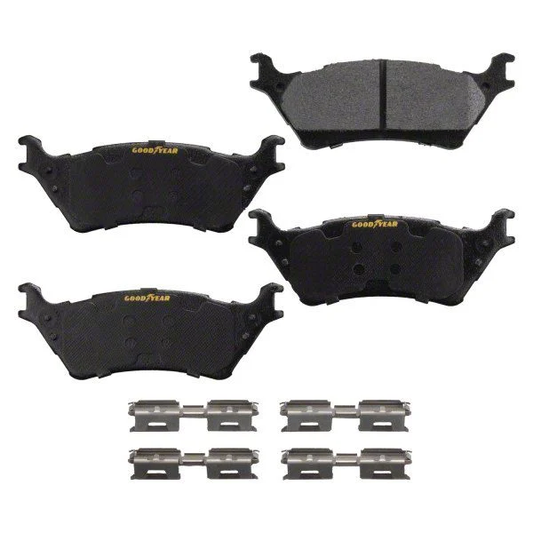 Goodyear Brakes Truck and SUV Carbon Ceramic Brake Pads; Rear Pair (12-14 2WD/4WD F-150; 15-20 F-150 w/ Manual Parking Brake)