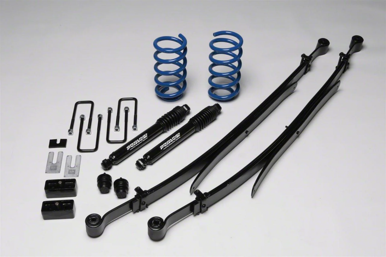 Ground Force 2-Inch Front / 5-Inch Rear Lowering Kit (07-13 4WD Sierra 1500 Extended Cab w/ 6.50-Foot Standard Box, Crew Cab w/ 5.80-Foot Short Box)