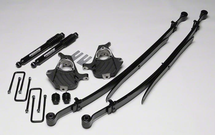 Ground Force 2-Inch Front / 4-Inch Rear Lowering Kit (07-13 Silverado 1500 Regular Cab w/ 6.50-Foot Standard Box)