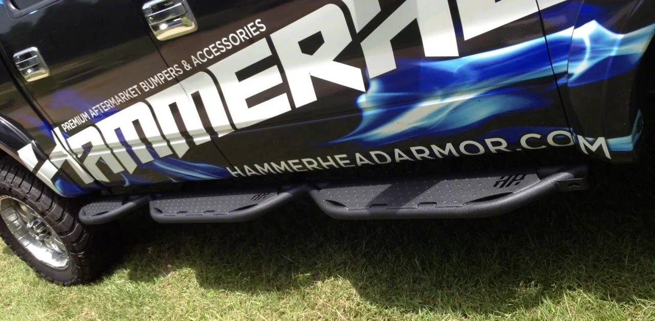 Hammerhead Wheel to Wheel Running Boards; Black (17-26 F-350 Super Duty SuperCrew w/ 6-3/4-Foot Bed)