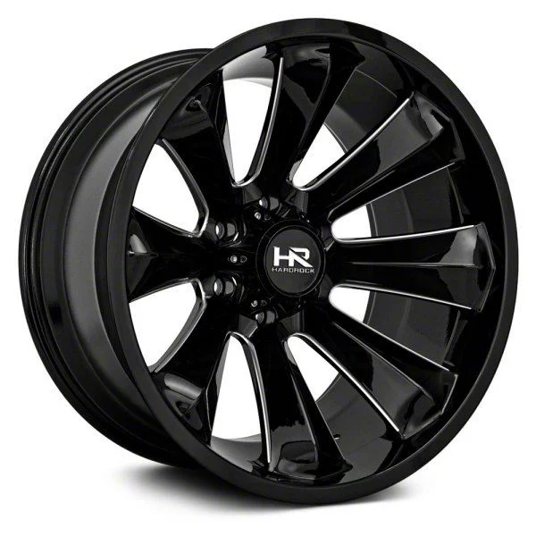 Hardrock Offroad Xplosive Xposed Gloss Black Milled 5-Lug Wheel; 20x12; -44mm Offset (09-18 RAM 1500)
