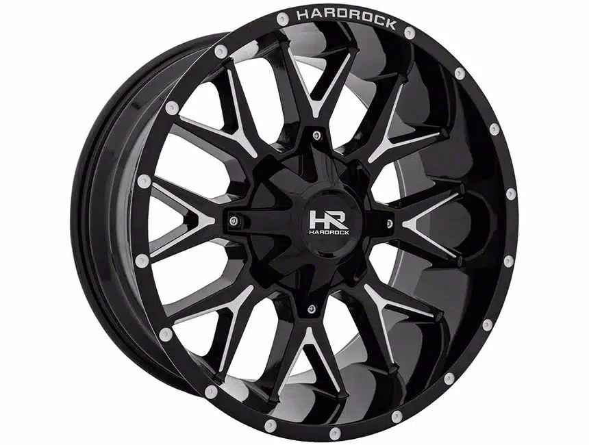 Hardrock Offroad Affliction Gloss Black Milled 8-Lug Wheel; 20x10; -19mm Offset (17-22 F-250 Super Duty)
