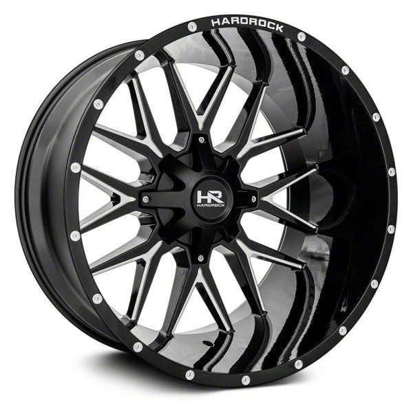 Hardrock Offroad Affliction Gloss Black Milled 8-Lug Wheel; 20x9; 18mm Offset (17-22 F-350 Super Duty SRW)