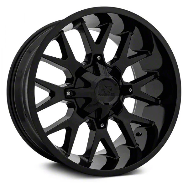 Hardrock Offroad Affliction Gloss Black 6-Lug Wheel; 20x12; -44mm Offset (19-26 Sierra 1500)