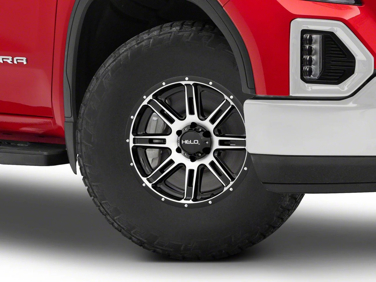 HELO HE900 Gloss Black Machined 6-Lug Wheel; 17x9; -12mm Offset (19-26 Sierra 1500)