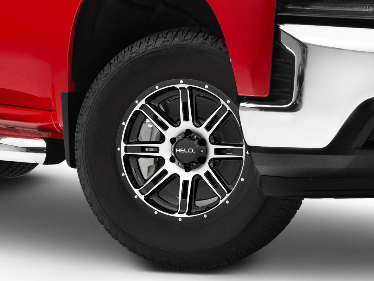 HELO HE900 Gloss Black Machined 6-Lug Wheel; 17x9; -12mm Offset (19-26 Silverado 1500)