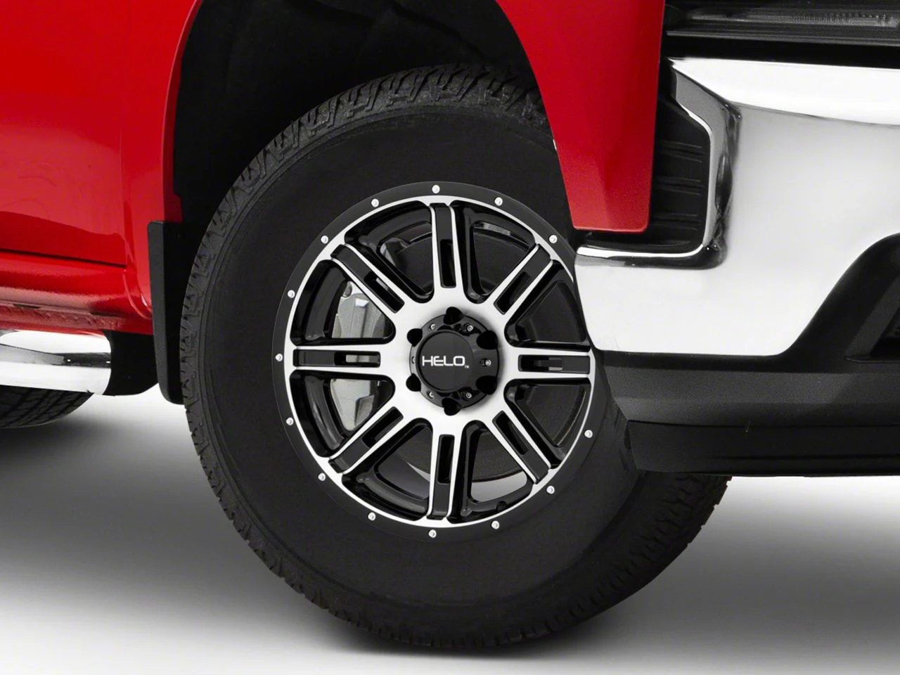 HELO HE900 Gloss Black Machined 6-Lug Wheel; 18x9; 0mm Offset (19-26 Silverado 1500)