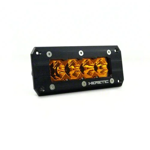 Heretic Studios 4-Inch Flush Mount Amber LED Pod Light; Flood Beam (Universal; Some Adaptation May Be Required)