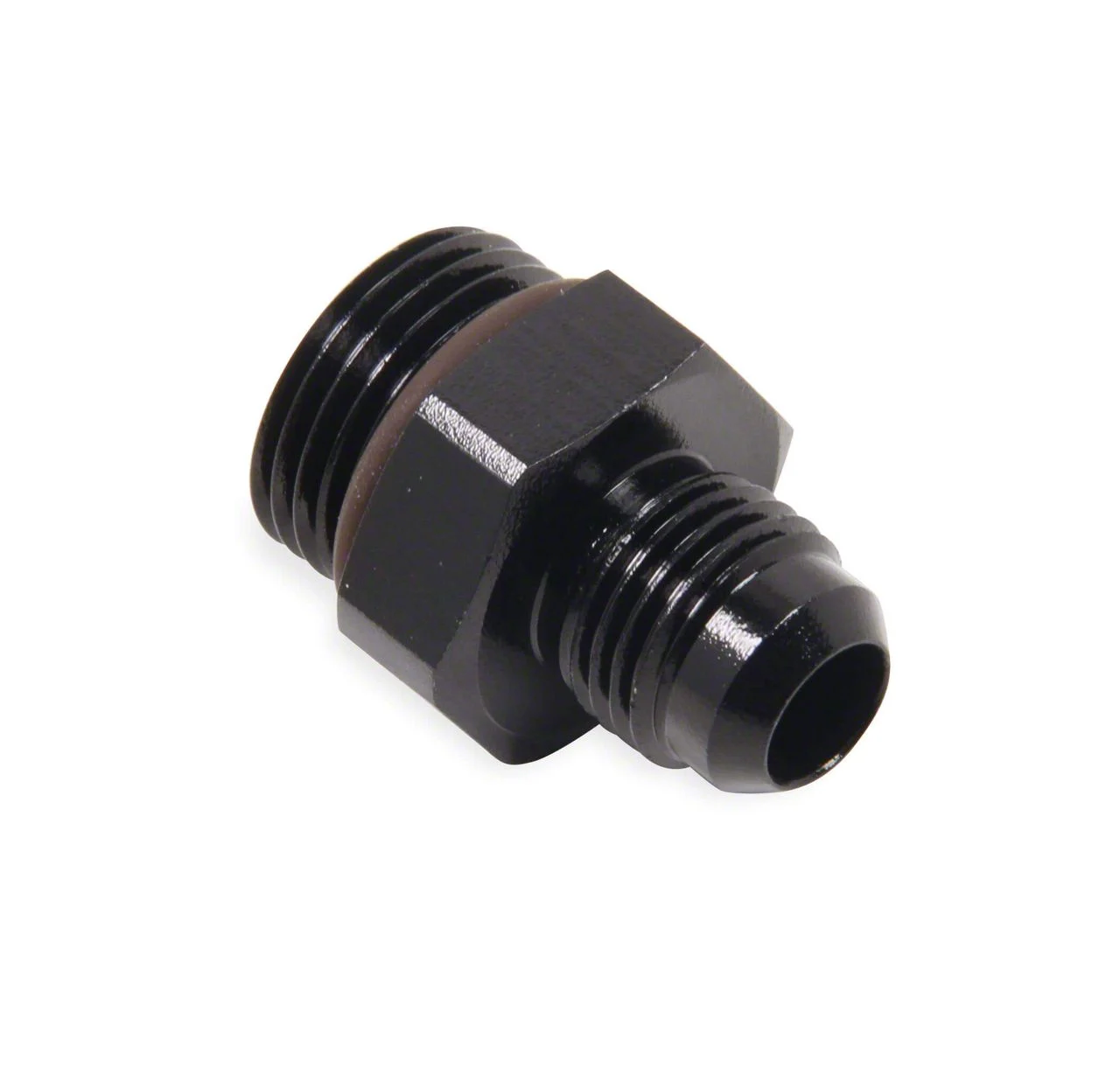 Holley Fuel Line Adapter; ADAPTOR, BLACK - 6AN TO 8AN O-RING