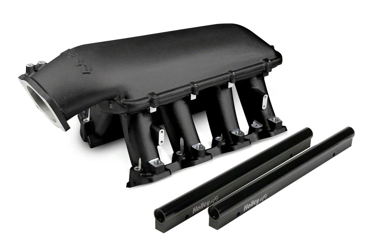 Holley GM LS3/L92 Modular EFI Hi-Ram Intake Manifold with 92mm LS Throttle Body Mount; Black (07-08 6.2L Sierra 1500 Denali)