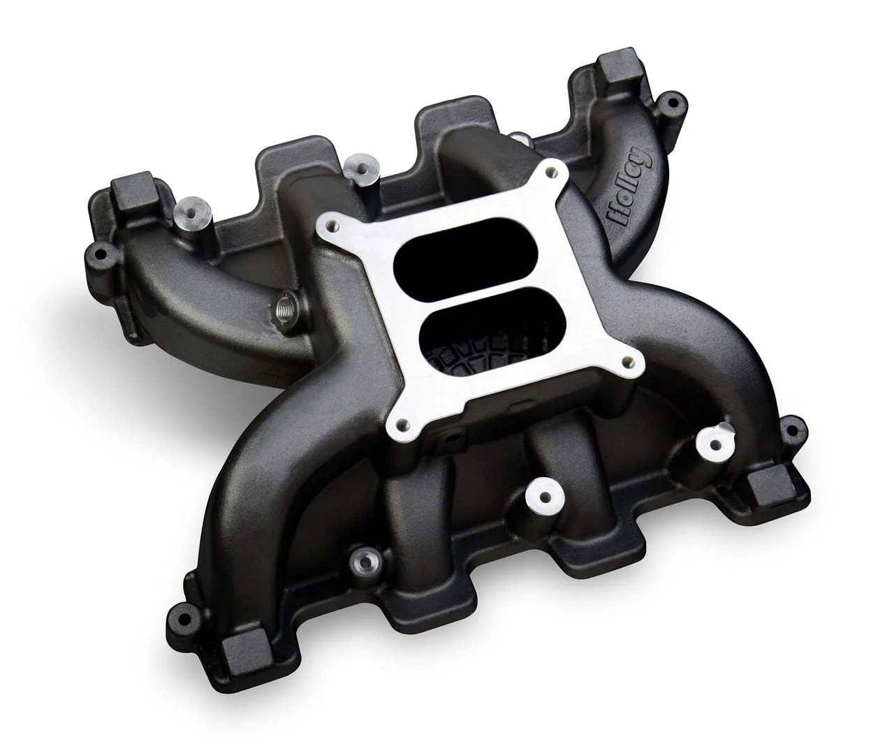 Holley GM LS3/L92 Dual Plane Carbureted Intake Manifold; Black (07-08 6.2L Sierra 1500 Denali)