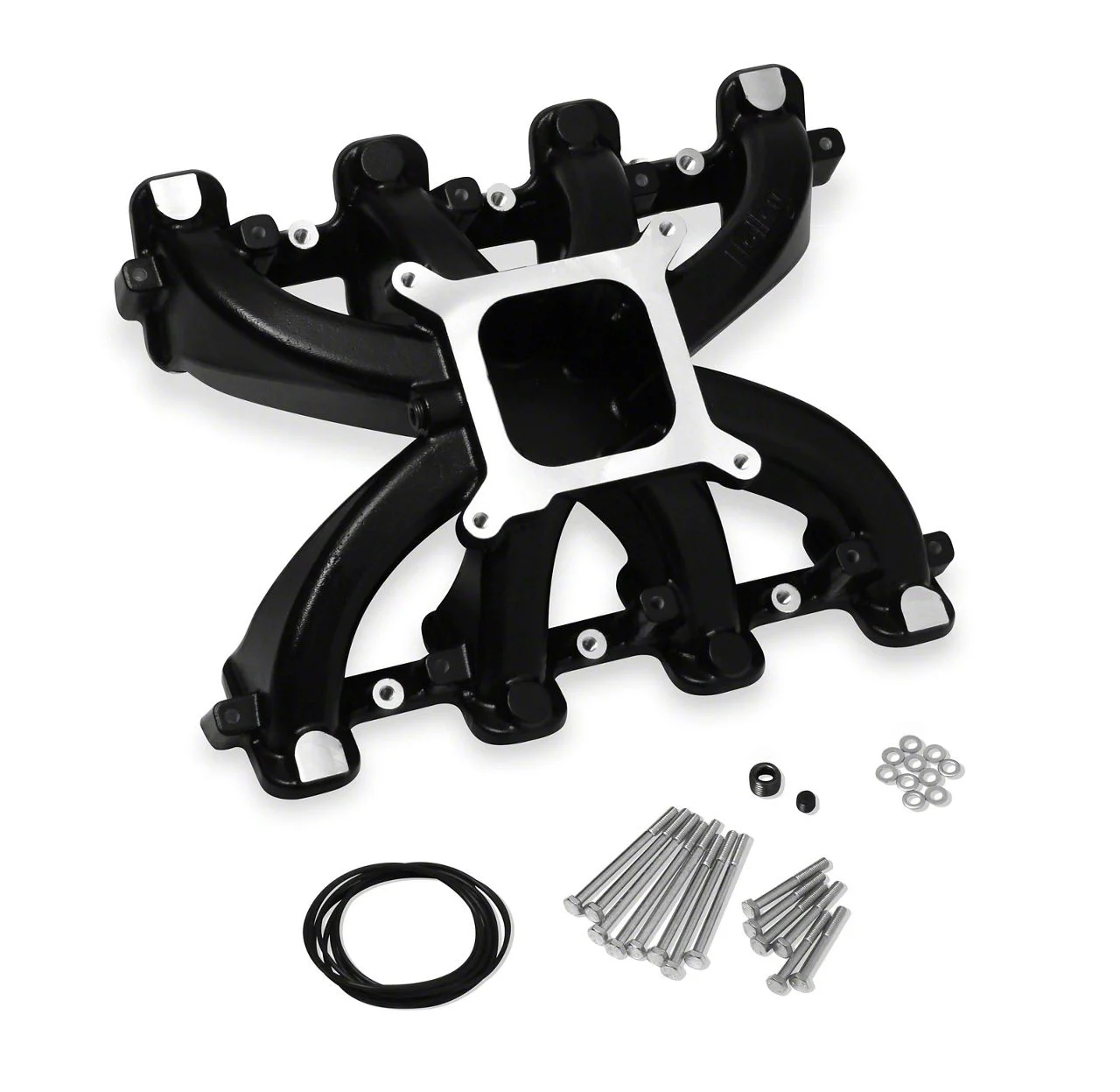 Holley GM LS3/L92 Single Plane Carbureted Intake Manifold; Black (07-08 6.2L Sierra 1500 Denali)