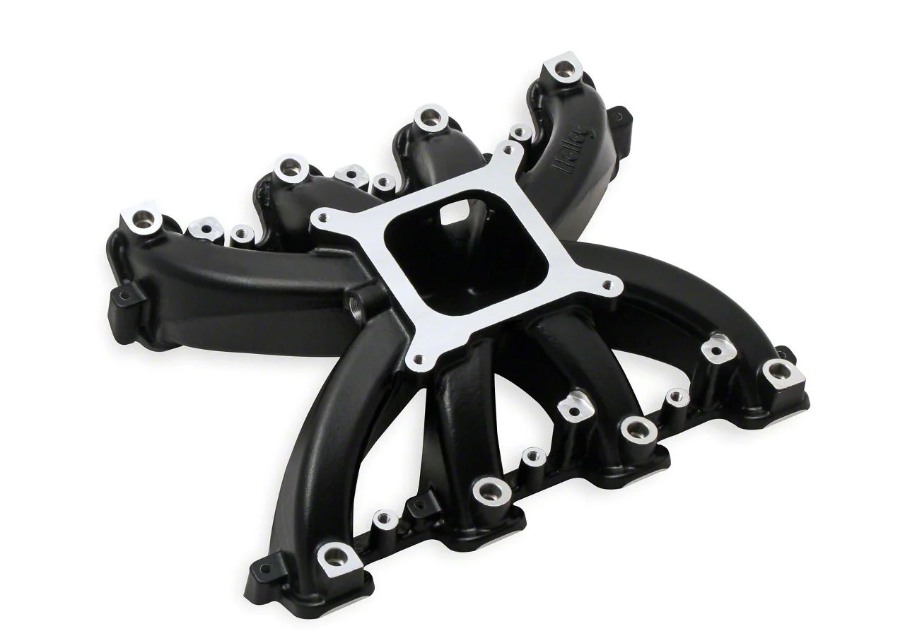 Holley GM LS3/L92 Single Plane EFI Intake Manifold; Black (07-08 6.2L Sierra 1500 Denali)
