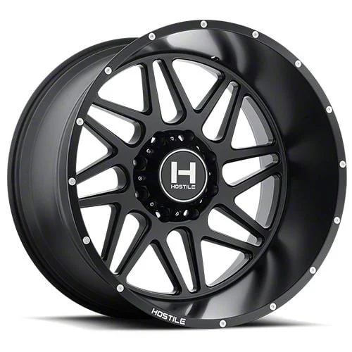 Hostile Sprocket Asphalt 8-Lug Wheel; 22x14; -76mm Offset (20-26 Silverado 3500 HD SRW)