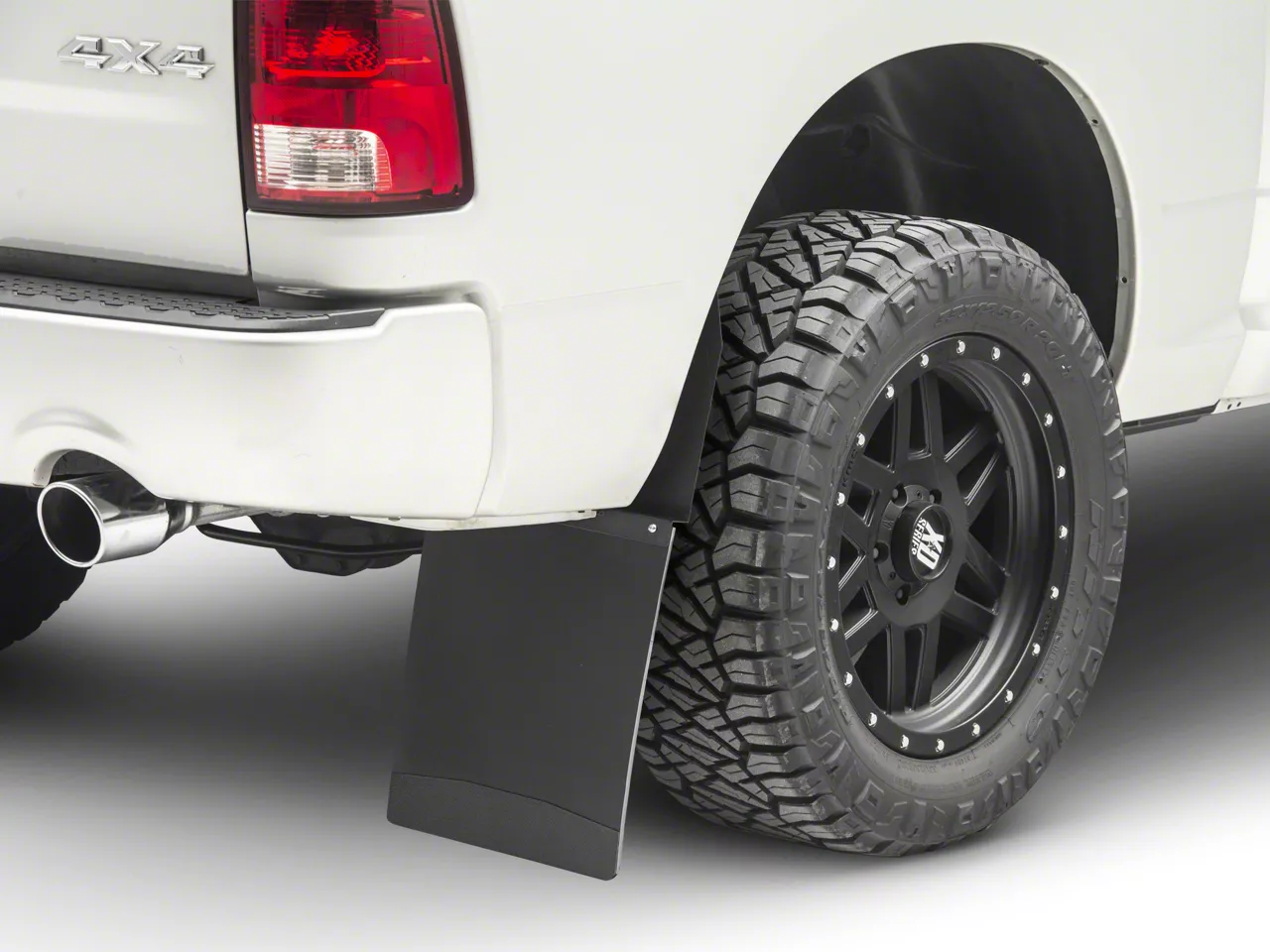 Husky Liners 14-Inch Wide KickBack Mud Flaps; Front or Rear; Textured Black Top and Weight (04-18 RAM 1500)