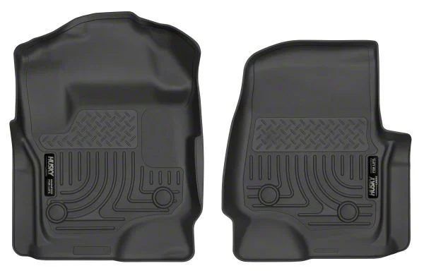 Husky Liners WeatherBeater Front Floor Liners; Black (17-26 F-350 Super Duty SuperCab, SuperCrew w/ Vinyl Floors)