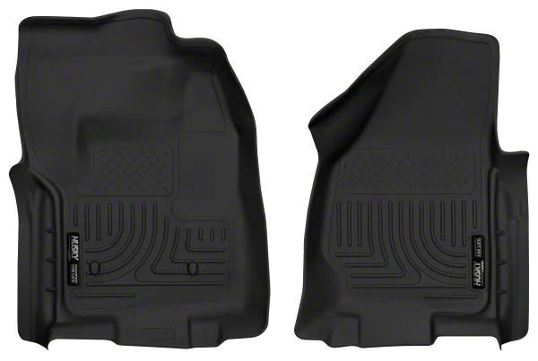 Husky Liners WeatherBeater Front Floor Liners; Black (12-16 F-350 Super Duty Regular Cab w/o Floor Shifter)