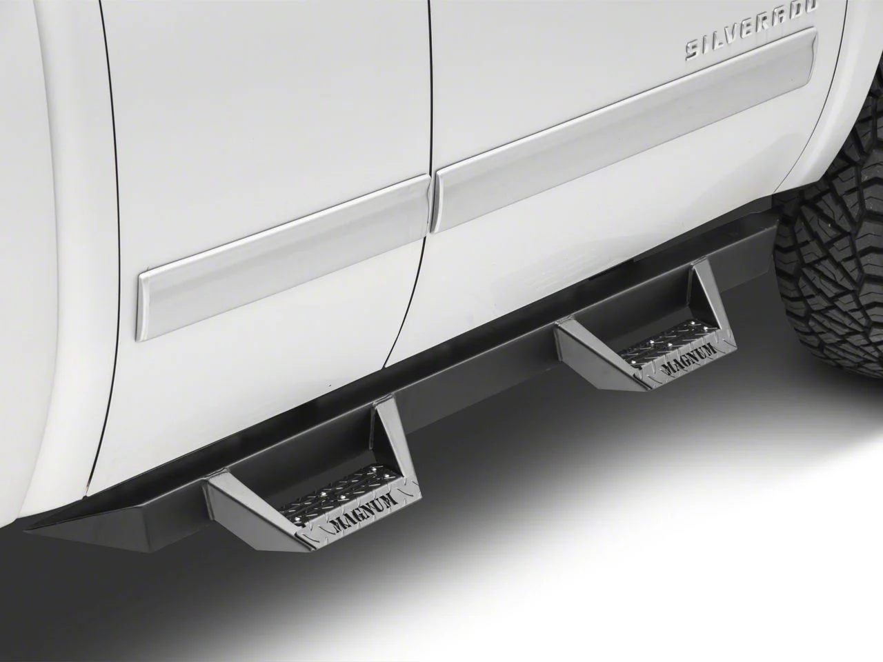 CYC Engineering RT Drop Side Step Bars; Black Textured (07-13 Silverado 1500 Extended Cab, Crew Cab)